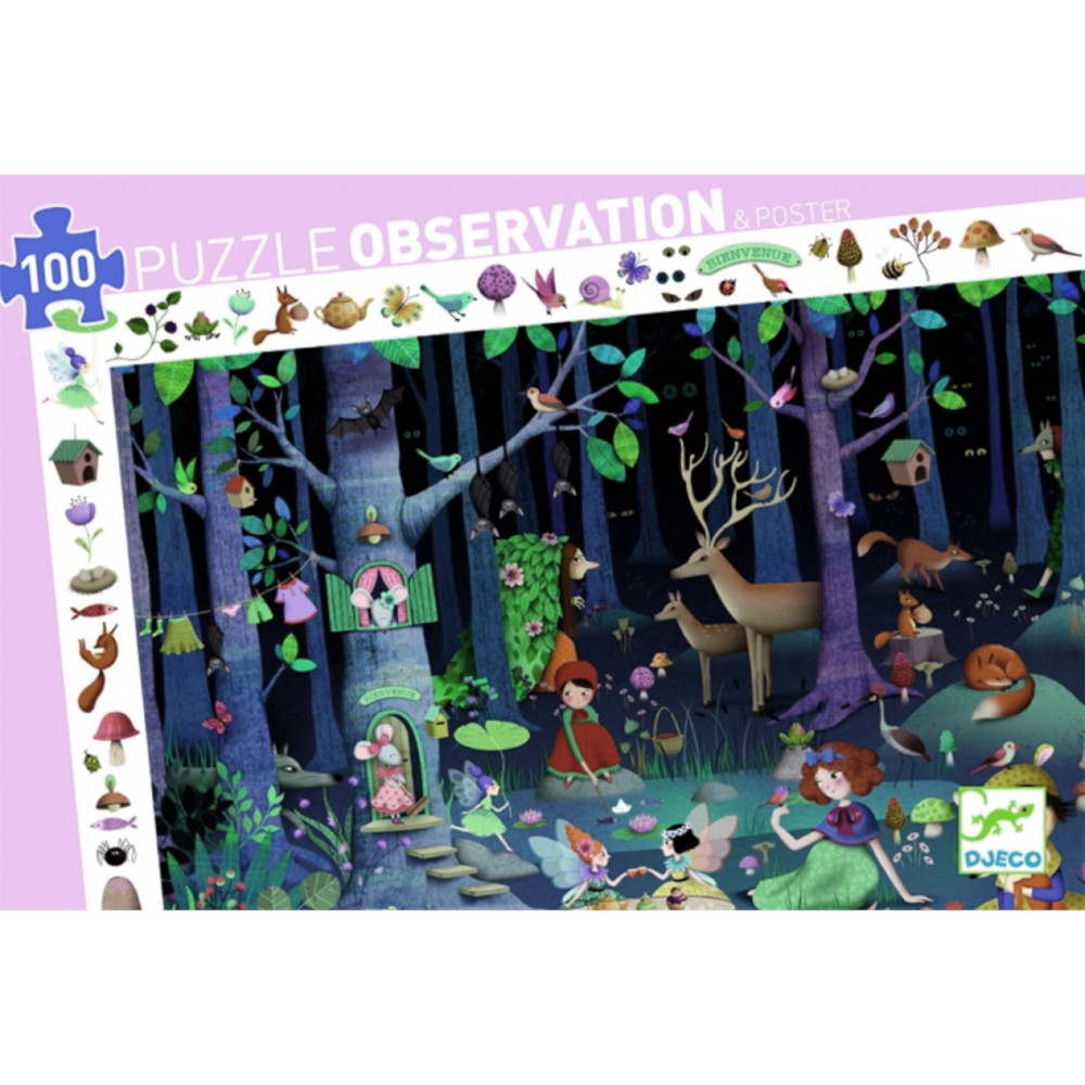Puzzle Observation Foresta Incantata Djeco – 100 pezzi
