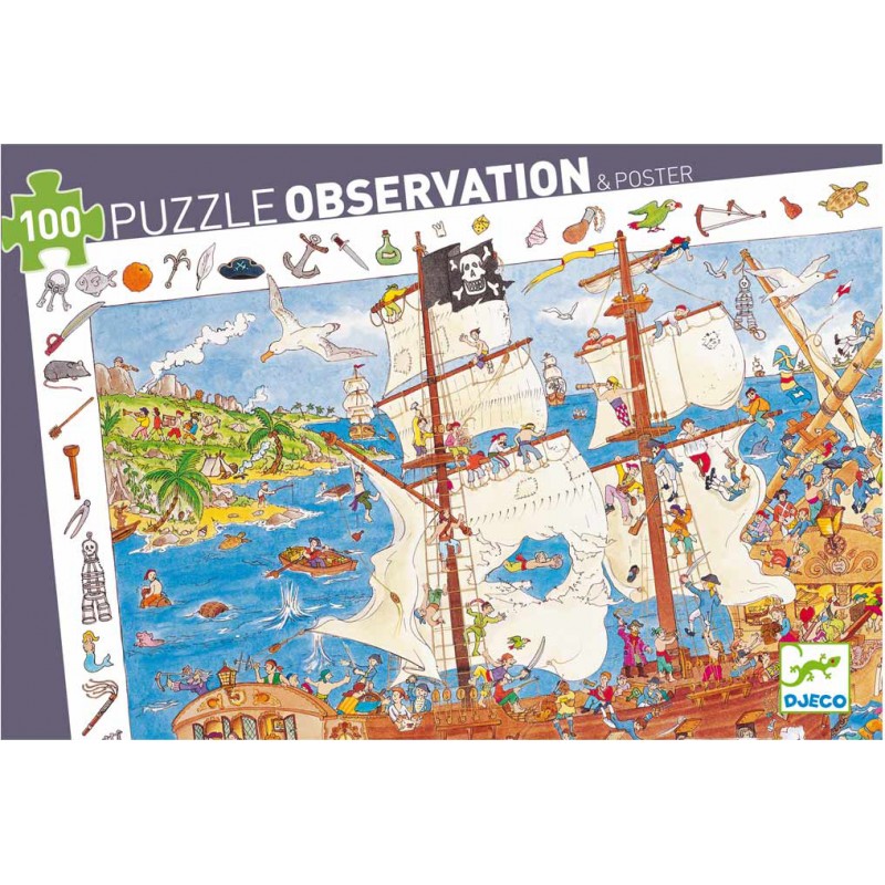 Puzzle Observation Pirati Djeco – 100 pezzi