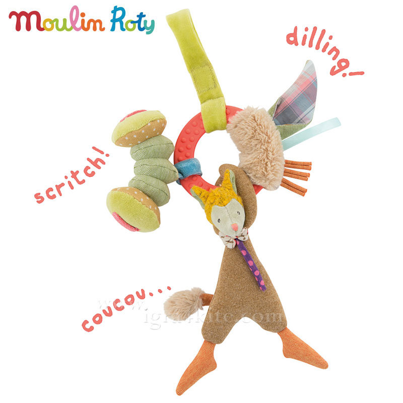 Moulin Roty – Мека играчка с активности Вълк 662031
